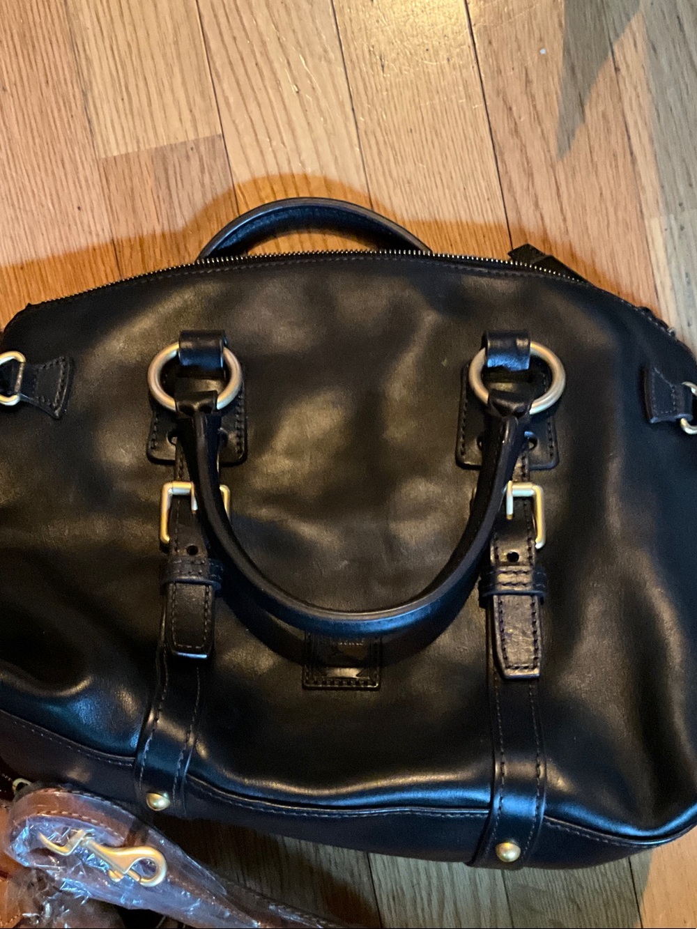 Dooney & Bourke Brown and Black Leather Satchel Set - Picture 2 of 7